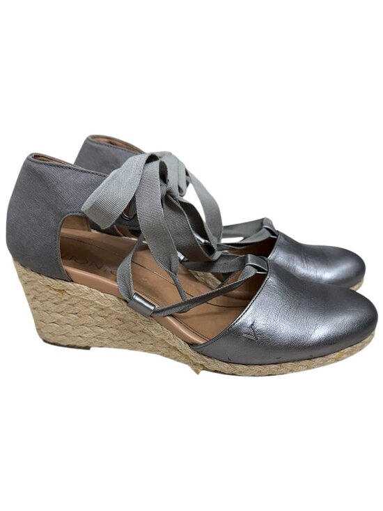 Vionic Shoes - Vionic Kaitlyn Leather Lace Up Wedge Espadrille Sandals Metallic Women's Sz 8